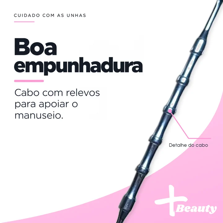 Boa empunhadura: detalhe do cabo da MB1 com relevos para apoiar o manuseio